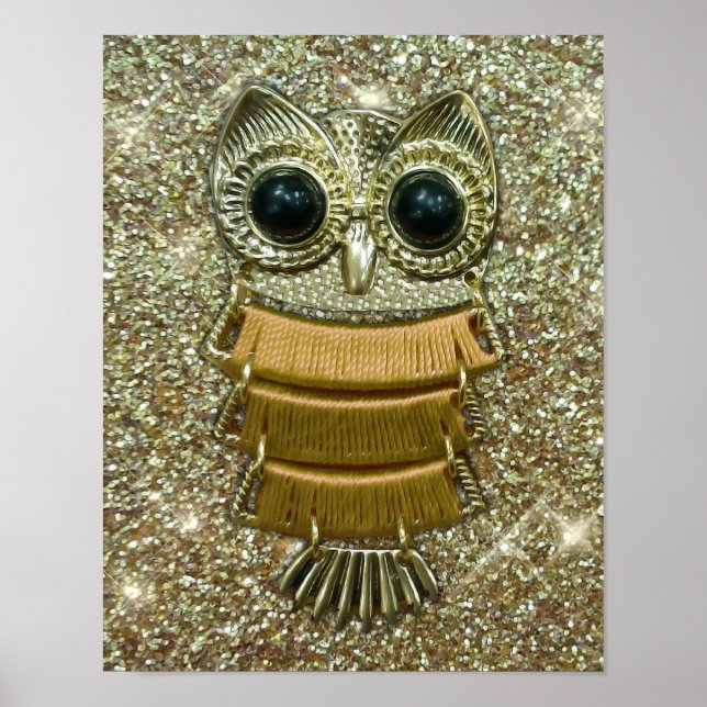 Gold Jewel Owl Poster (Front)