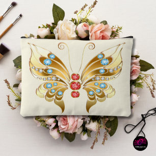Gold Jewelled Butterfly Accessory Pouch