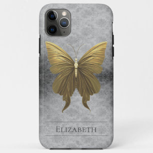 Gold Jewelled Butterfly Damask iPhone 11 Pro Max Case