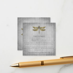 Gold Jewelled Dragonfly Wedding Enclosure Card