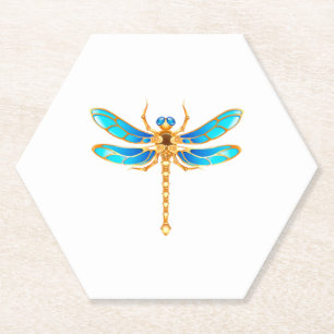 Gold jewellery dragonfly insect vip fun vector ima paper coaster