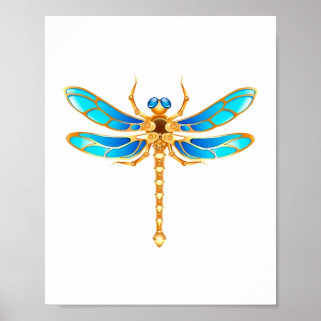 Gold jewellery dragonfly insect vip fun vector ima poster (Front)