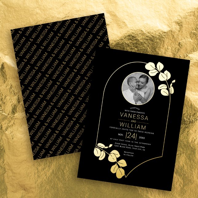 Gold jewellery inspired frame, leaves photo weddin (Creator Uploaded)