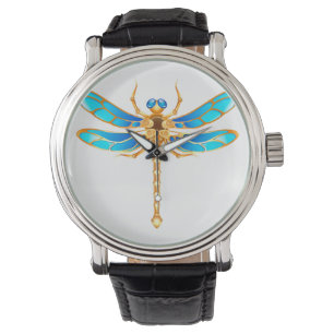 Gold jewelry dragonfly insect vip fun vector image watch