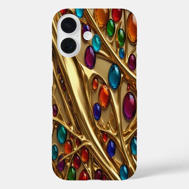 Gold & Jewels #36 - iPhone 16 Cases (Back)