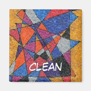 "Gold & Jewels" Abstract Dishwasher Status Magnet