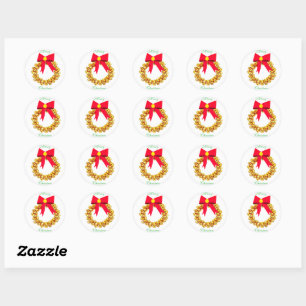 Gold Jingle Bells Wreath Envelope Seals