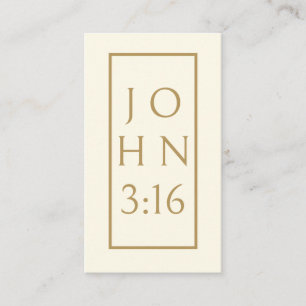 GOLD John 3:16 Gospel Tract Business Card
