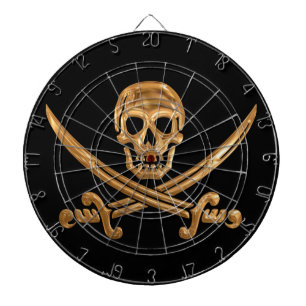 Gold Jolly Roger Dartboard