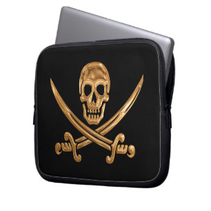 Gold Jolly Roger Laptop Sleeve