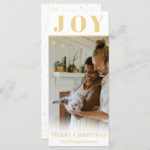 Gold Joy Christmas Holiday Season Flat Card