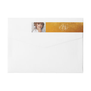 Gold - JOY to the World Christmas Calligraphy Wrap Around Label