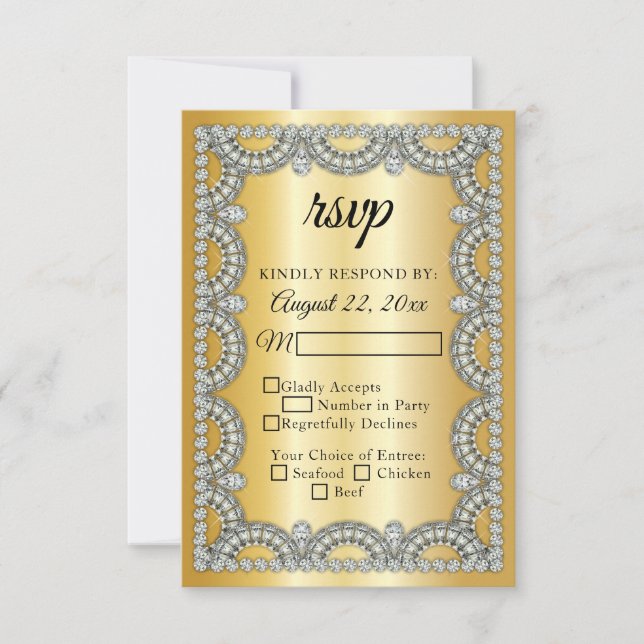 Gold Jubilee | Diamond Wedding | Anniversary RSVP (Front)