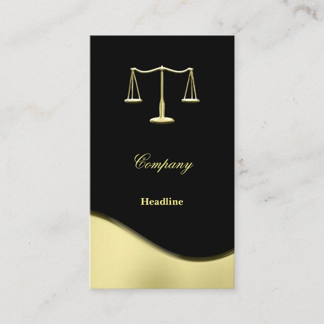 Gold Justice Scale Business Card (Front)
