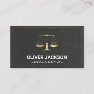 Gold Justice Scales Black Wall Texture Business Card