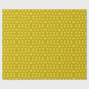 Gold Kaleidoscope Fractal Pattern Wrapping Paper