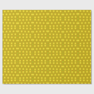 Gold Kaleidoscope Fractal Pattern Wrapping Paper