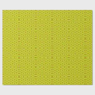 Gold Kaleidoscope Fractal Pattern Wrapping Paper