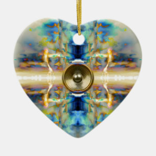 Gold kaleidoscope music speaker ceramic tree decoration