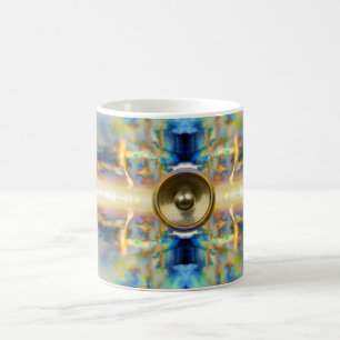 Gold kaleidoscope music speaker coffee mug