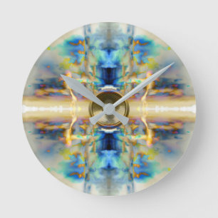 Gold kaleidoscope music speaker round clock