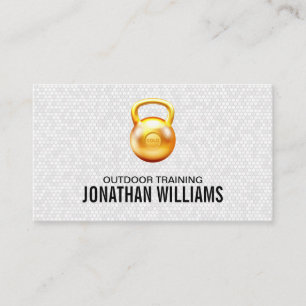 Gold Kettle Bell Logo   Fitness Business Card