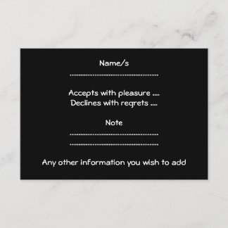 Gold Key on Black. RSVP Card