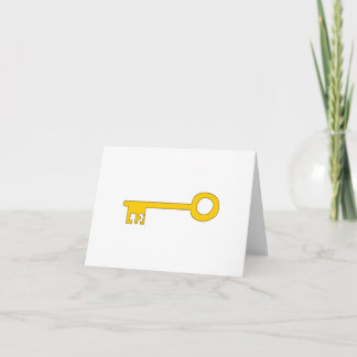 Gold Key on White. Card
