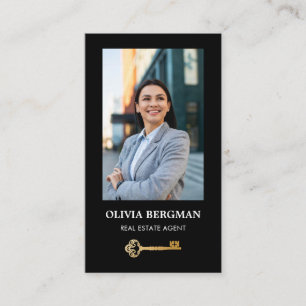 Gold Key Professional Real Estate Photo QR CODE Business Card