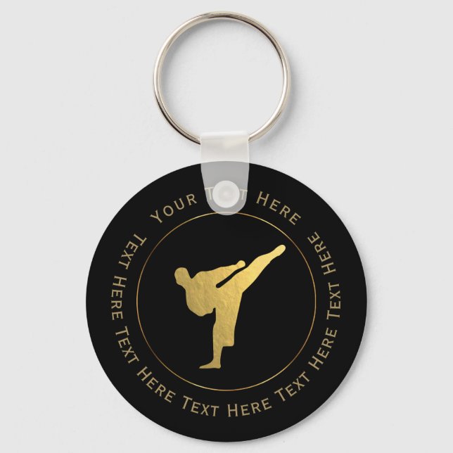 Gold Kickboxing - Karate Keychain (Front)
