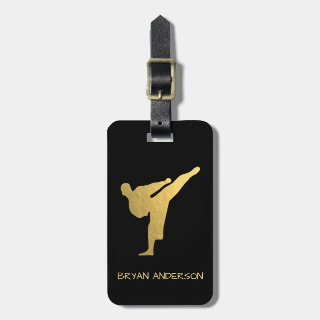 Gold Kickboxing - Karate Luggage Tag (Front Vertical)