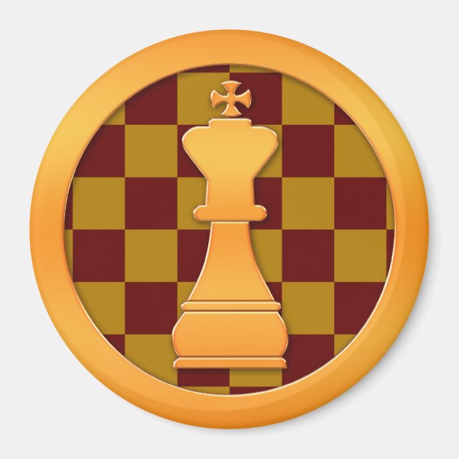 Gold King Chess Piece Magnet (Front)