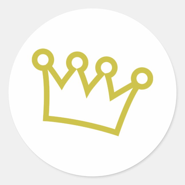 gold king crown deluxe classic round sticker (Front)