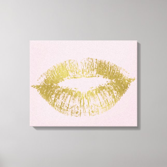 Gold Kiss Lips Canvas Print (Front)