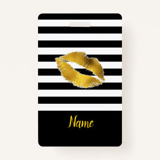 Gold Kiss Luggage Tag / Badge ID Badge