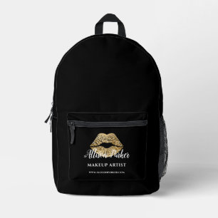 Gold Kiss Makeup Artist Professional Printed Backpack