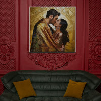 Gold Kiss Romantic Couple ❤️ Vintage Design