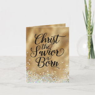 Gold KJV Scripture Christian Christmas Note Card