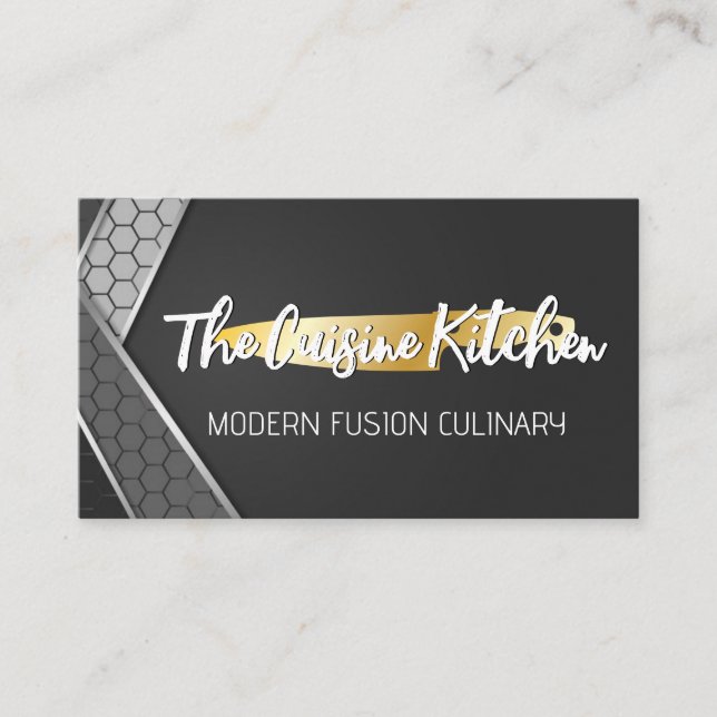 Gold Knife | Geometric Background Business Card (Front)