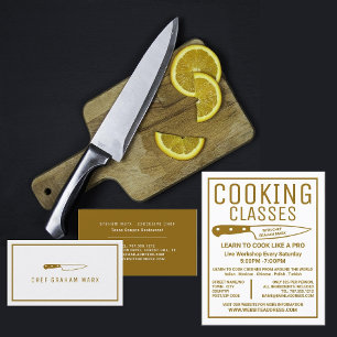 Gold Knife, Modern Gourmet, Chef, Cooking Business Card