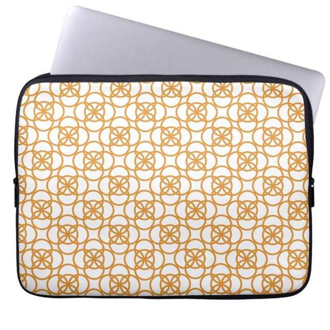 Gold Knot Pattern Laptop Sleeve (Front)