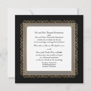 Gold & Lace Baroque Formal Elegant Wedding Invite