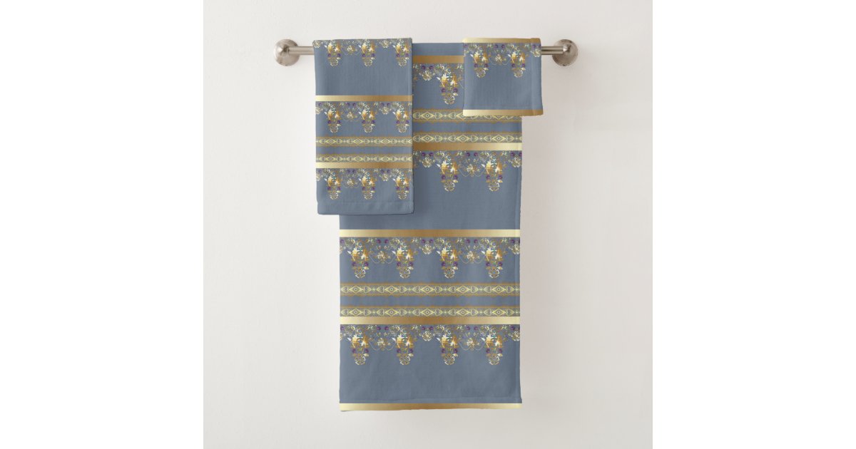 Gold lace bath towel set Zazzle