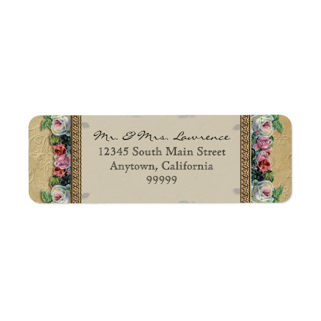 Gold & Lace Classic Formal Elegant Wedding Address (Front)