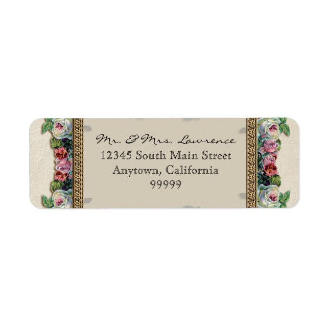 Gold & Lace Classic Formal Elegant Wedding Address (Front)