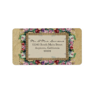 Gold & Lace Classic Formal Elegant Wedding Address Label