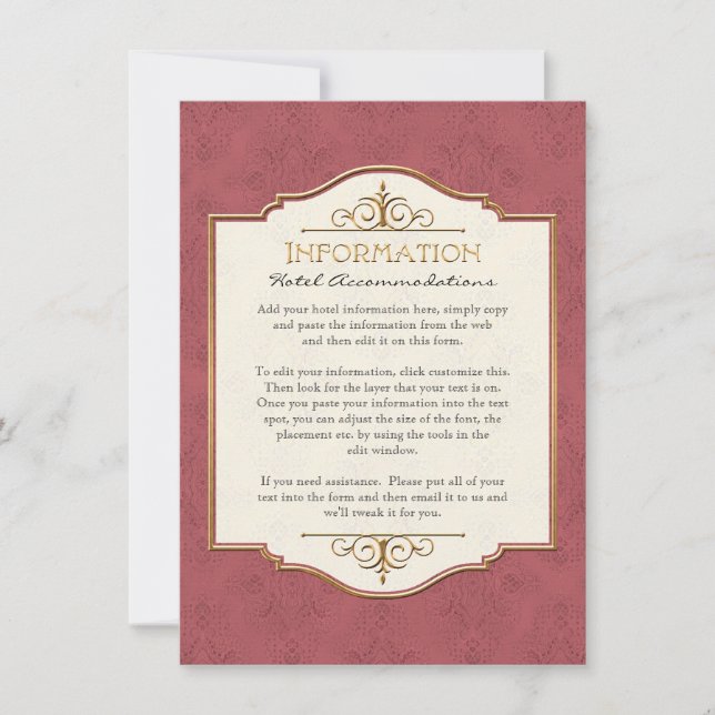 Gold & Lace Classic Formal Elegant Wedding Invite (Front)