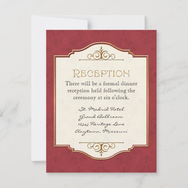 Gold & Lace Classic Formal Elegant Wedding Invite (Front)
