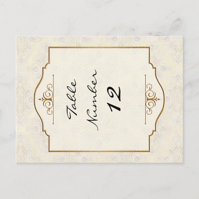 Gold & Lace Classic Formal Elegant Wedding Invite Postcard (Front)