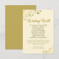 Gold Lace & Cream Wedding Wishing Well Poem